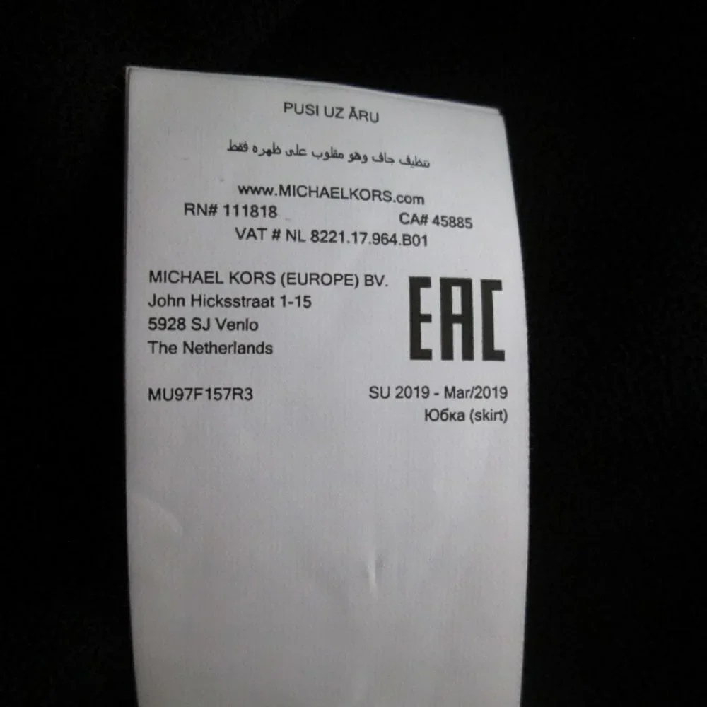 Michael kors Polka Dot Print Skirt- Silver Snap Embellishments-Large-Black-NWT - Picture 6 of 13